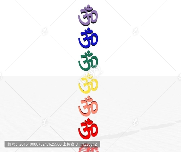 彩色AUM,/,OM在輪柱