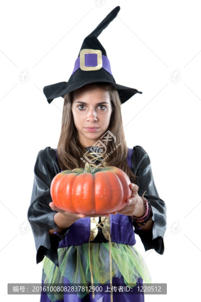 漂亮的女孩和巫婆的服裝