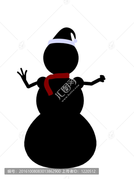 雪人剪影插圖