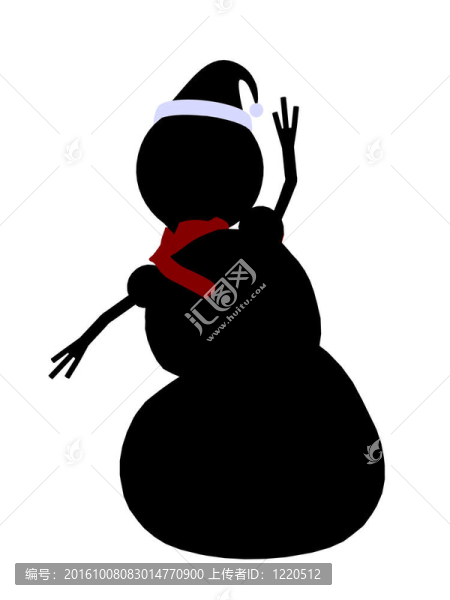 雪人剪影插圖