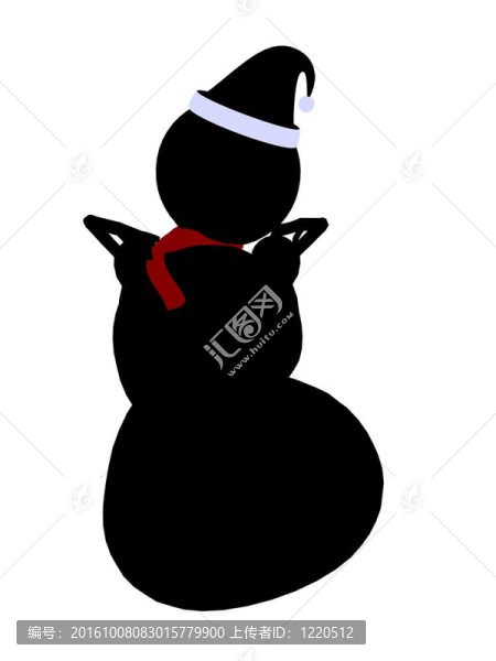 雪人剪影插圖