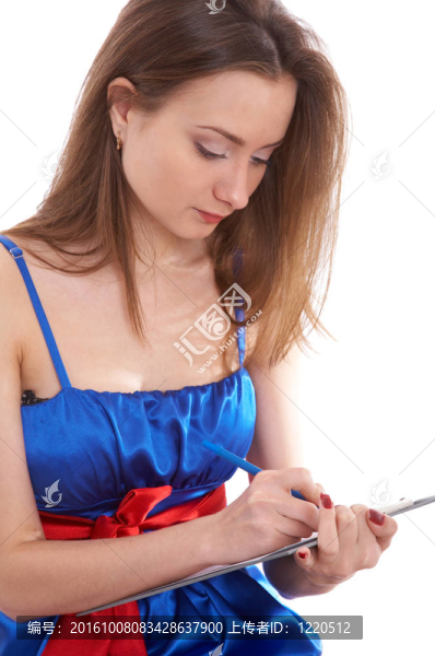 女孩用記事本