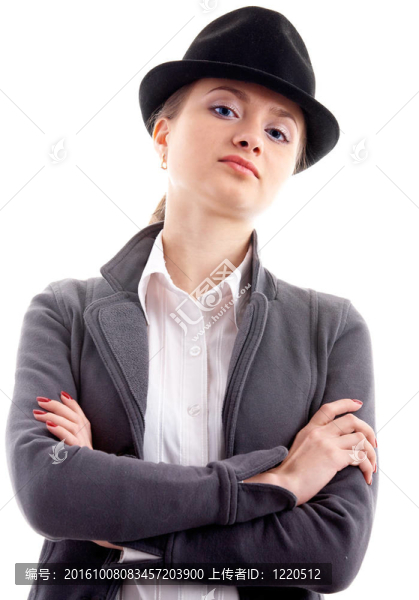 戴黑帽子的女孩