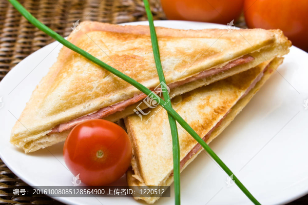 新鮮的烤奶酪和火腿三明治