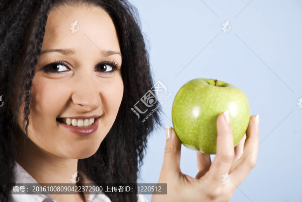 青年女性與蘋果的肖像