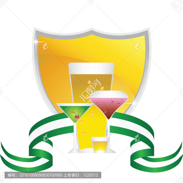 飲料圖標(biāo)的盾牌