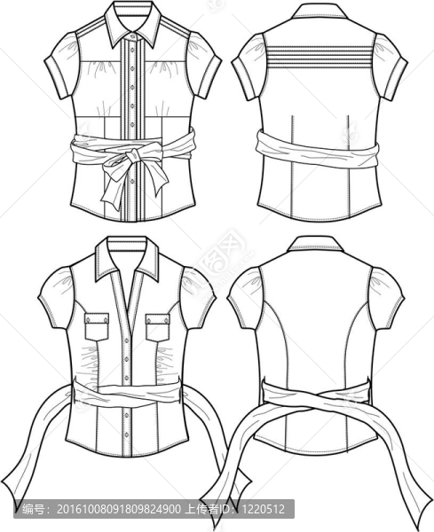 帶絲帶細(xì)節(jié)的女士襯衫