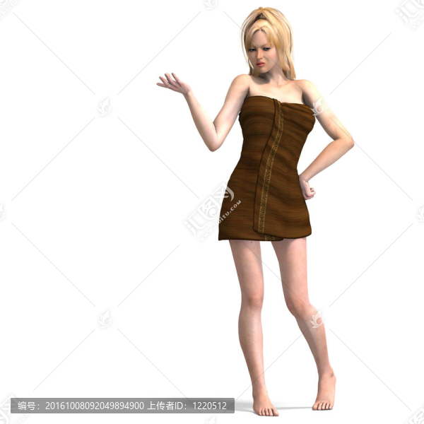 性感的女性穿著一條毛巾