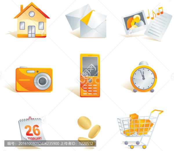 圖標集-,Web；商業(yè)和電子產品