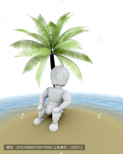 在棕櫚樹下的男人