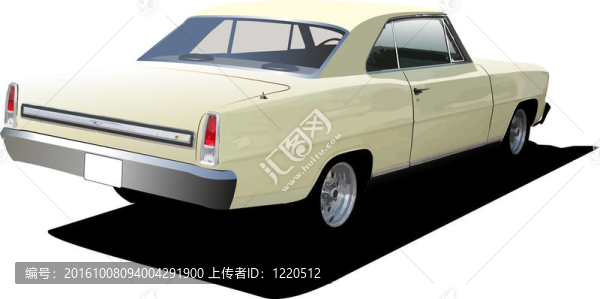 1970,S豪華轎車在孤立的背景。插畫