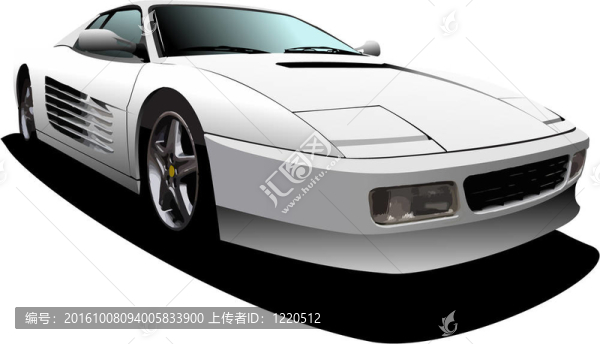 灰色轎車在路上。插畫