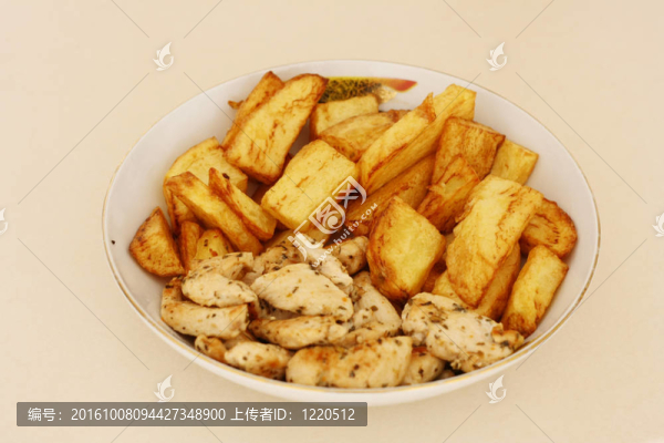 雞肉和炸薯?xiàng)l