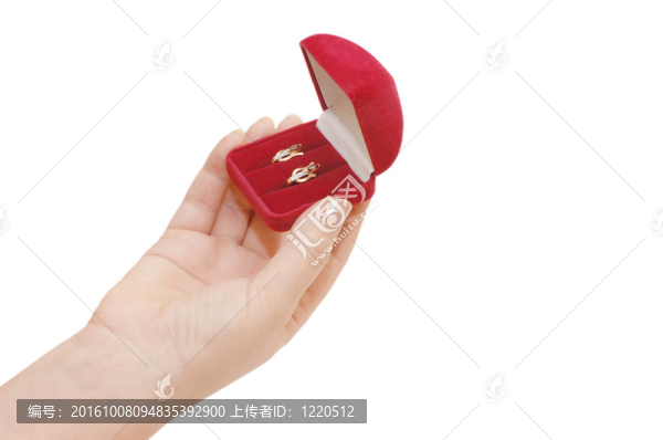 紅盒子里有一只手上的寶石