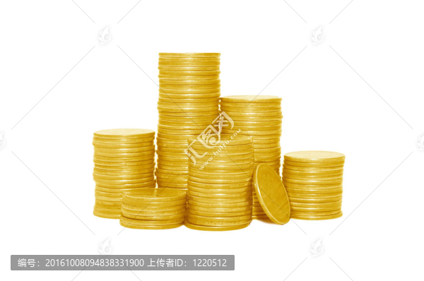 白色背景下的金幣