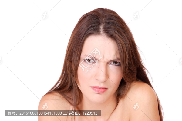 一個(gè)快樂的年輕女人特寫肖像