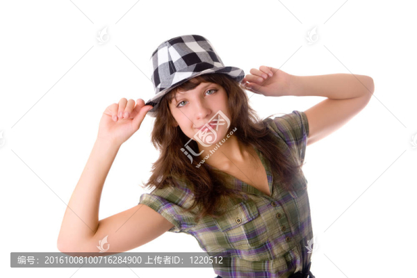 在一個多變的帽子的女孩