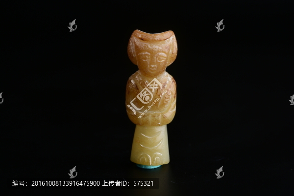 玉器,唐代和田白玉仕女