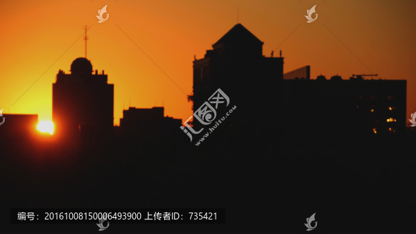 城市日出