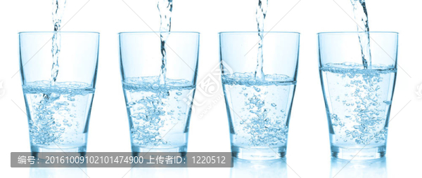 水倒入玻璃杯。設(shè)置不同的圖片
