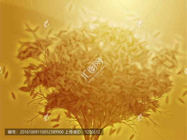 帶有落葉的樹；插圖