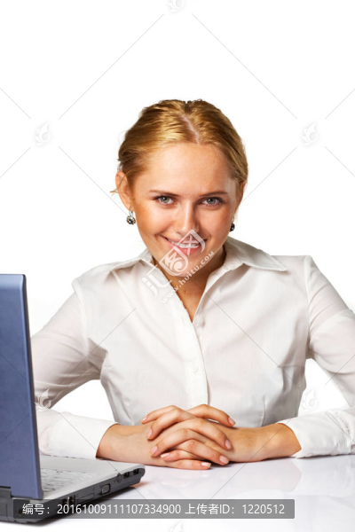 幸福的商業(yè)女人的形象微笑