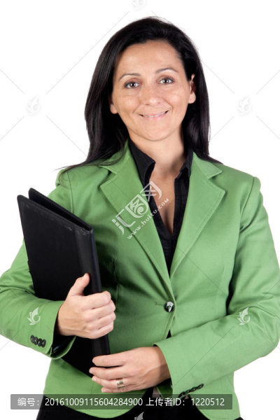 綠夾克的女商人
