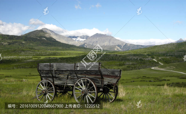 一個移民馬車的草原