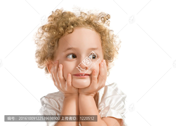 漂亮的金色卷發(fā)的小女孩