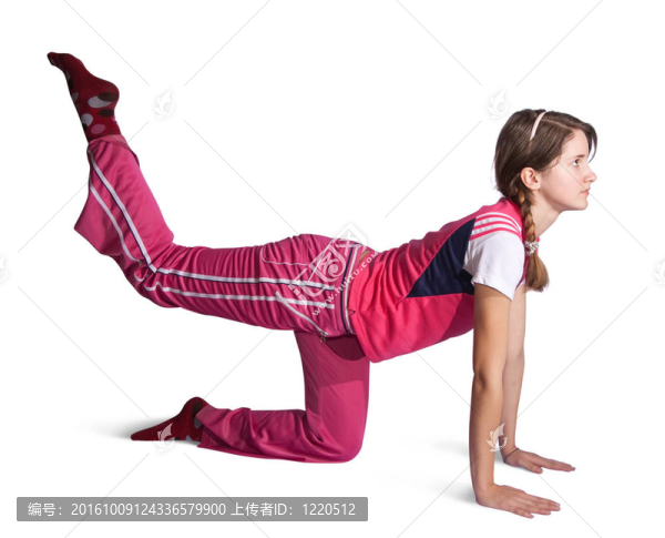 運動女孩做有氧運動