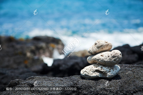 夏威夷海岸的白珊瑚禪