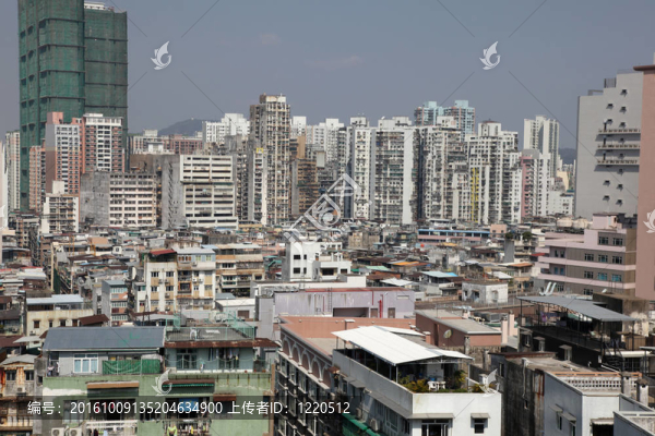 澳門高密度住宅。從東望洋炮臺(tái)。