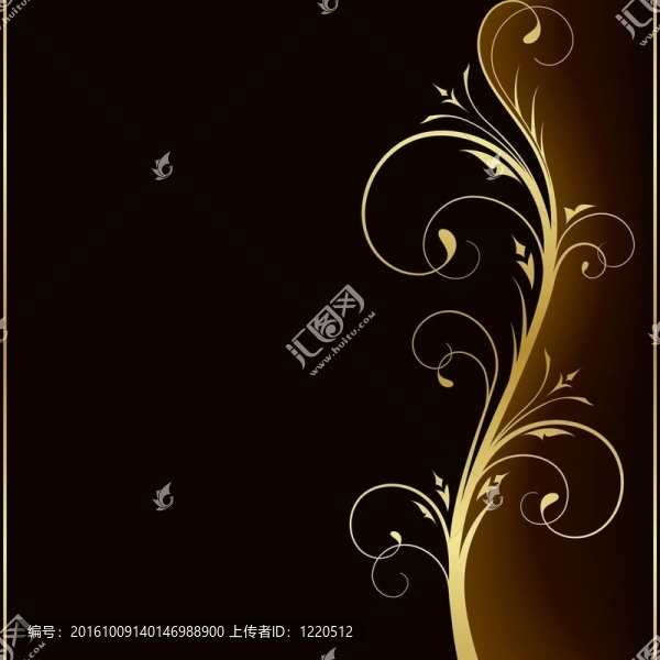 優(yōu)雅的深色背景與金色花藝設計元素