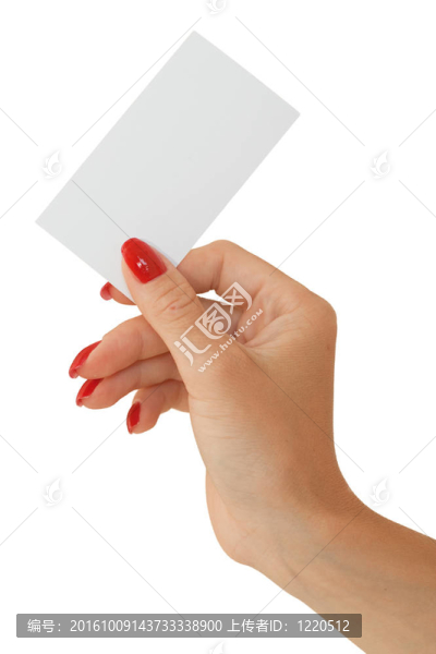 漂亮的女手拿著空白的商務(wù)卡