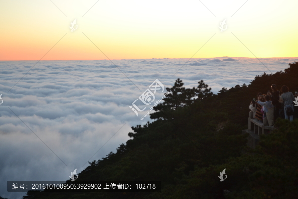 黃山日落,黃山云海,山頂