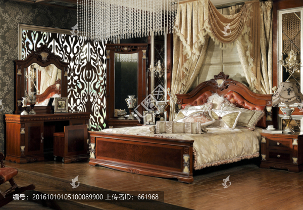 床,妝臺,臥室,新古典家具