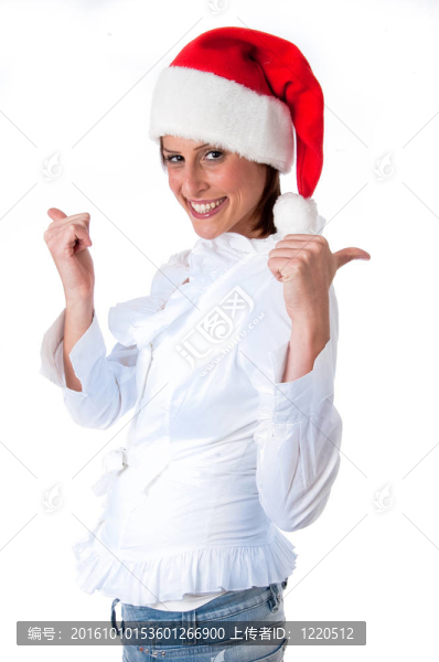 可愛(ài)的圣誕老人微笑隔離的肖像
