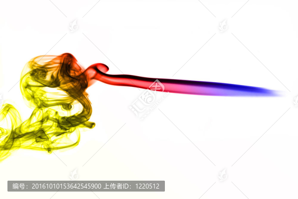 美麗的彩色煙霧抽象形狀的白色