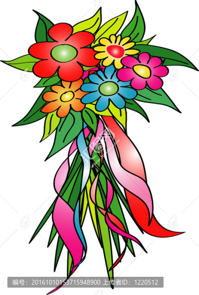 五顏六色的花朵插圖
