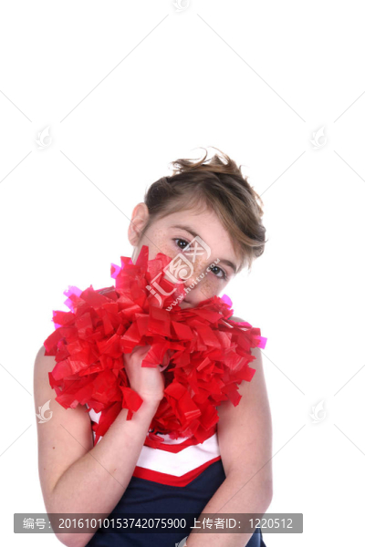 女孩臉上的雀斑和啦啦隊(duì)啦啦隊(duì)