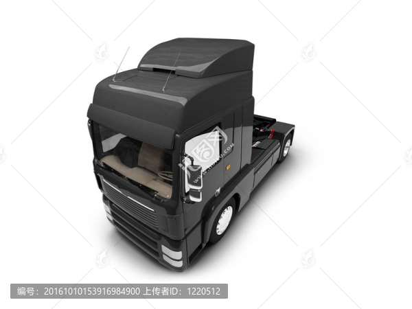bigtruck孤立的黑色正面