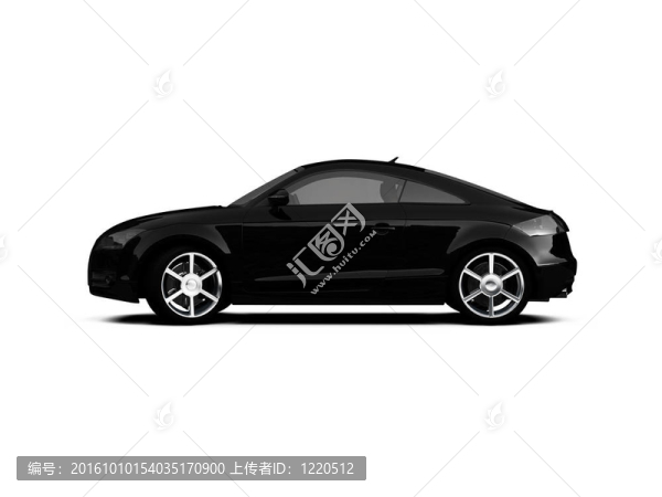 隔離的黑色汽車側(cè)面視圖