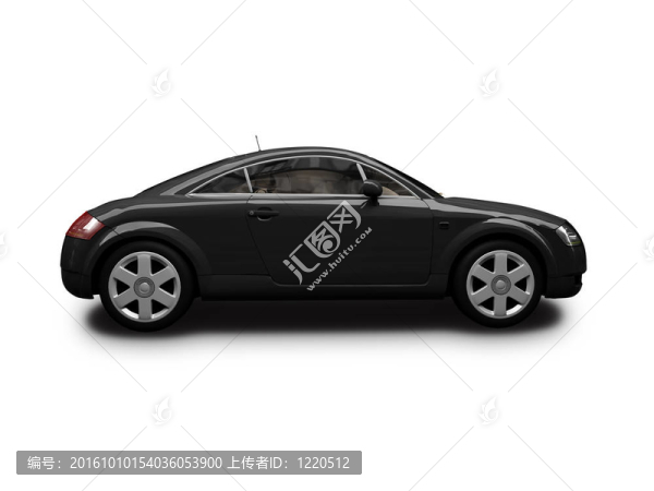 隔離的黑色跑車側(cè)視圖