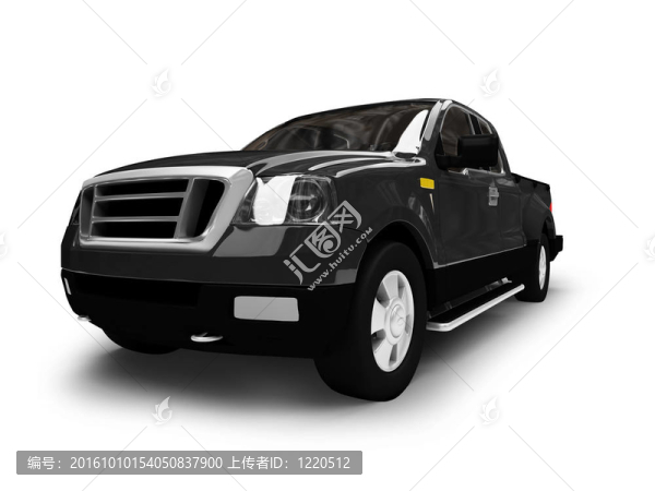 fordtf150孤立的黑色轎車前視圖01