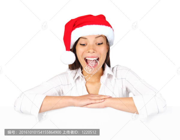 圣誕公告板標(biāo)志的女人