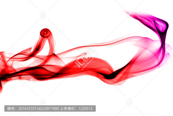 白色背景上的彩色煙霧曲線