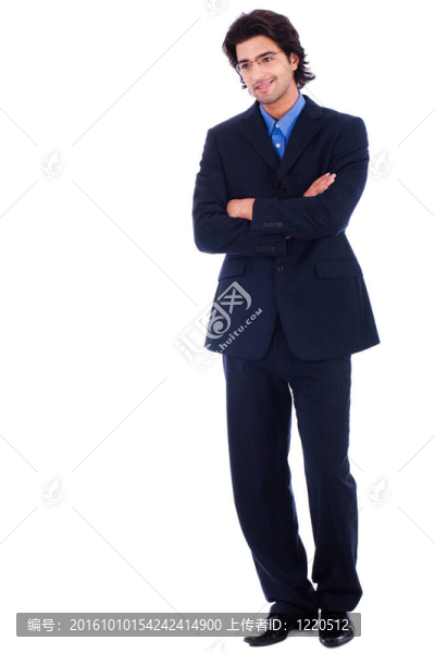 在西裝全長(zhǎng)英俊的成功的生意人