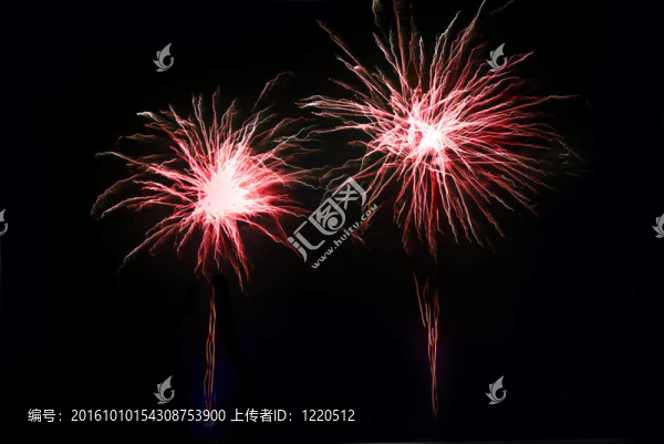 夜晚的煙花在黑暗的天空
