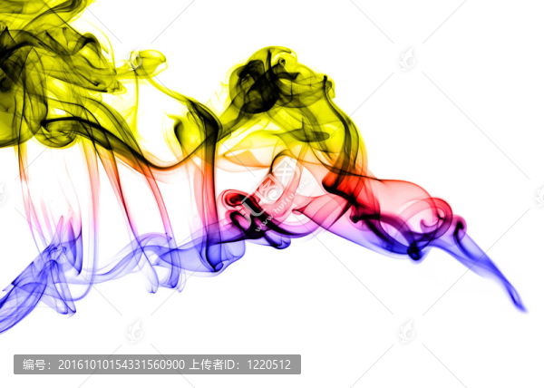 白色背景上的梯度彩色煙