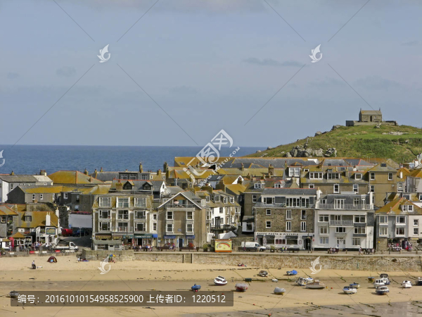 艾夫斯；Penwith；康沃爾；英國(guó)（港；低潮）
